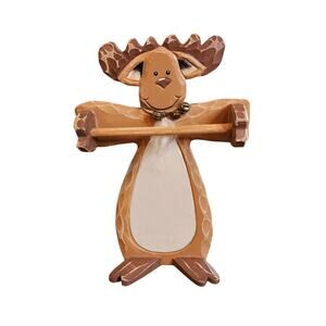 Vintage Moose Christmas Candy Cane‎ Holder Wood